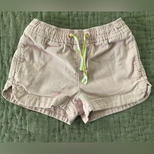 J. Crew Crewcuts Light Dusty Pink Shorts White & Gold Drawstring Size 4 Cotton